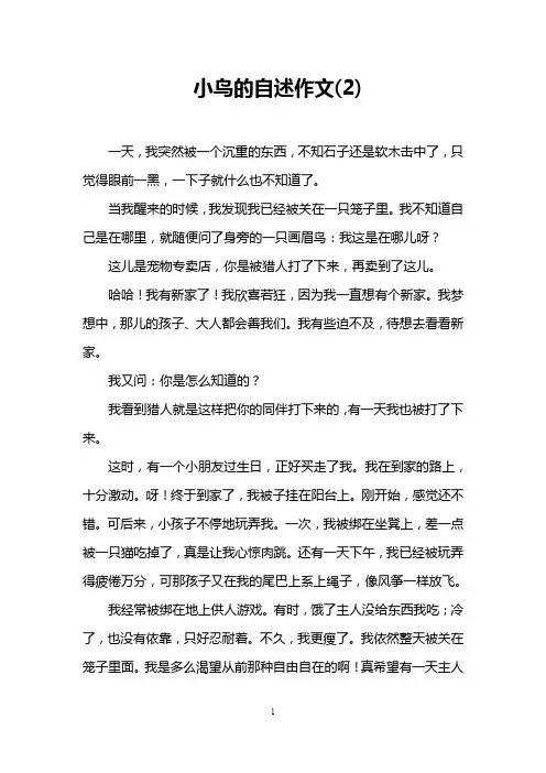 小鸟的自述作文(2)