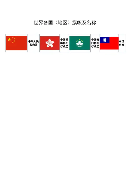 世界各国(地区)国旗(旗帜)图片及名称