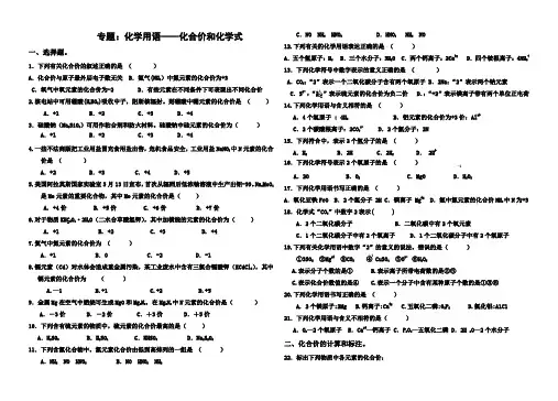 化合价与化学式