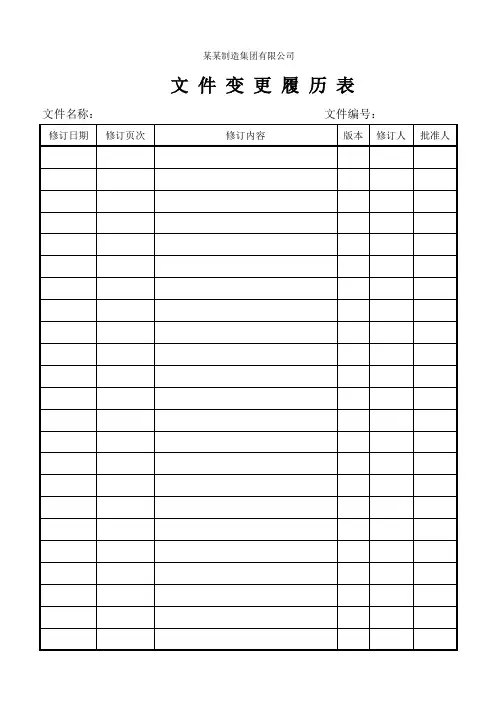 文件变更记录表