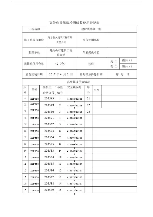 吊篮使用登记及验收表--实用.docx