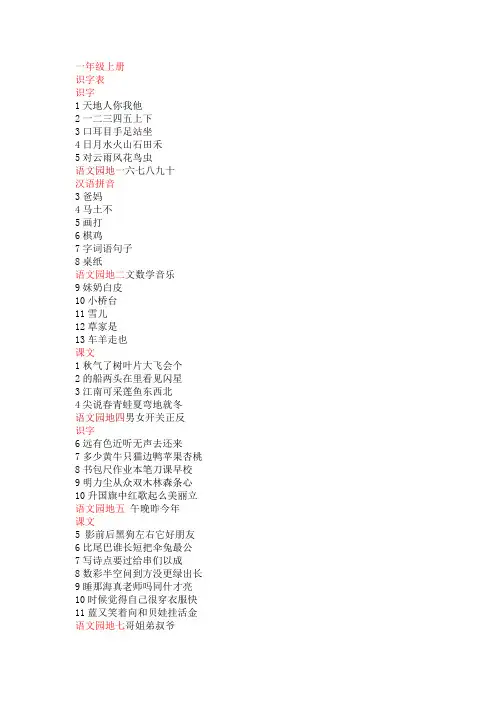一二年级写字表(2)