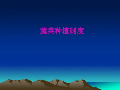 蔬菜种植制度大全