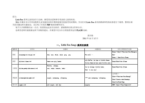 Little Fox系列英语学习FLASH内容与可用教学章节梳理表[1]