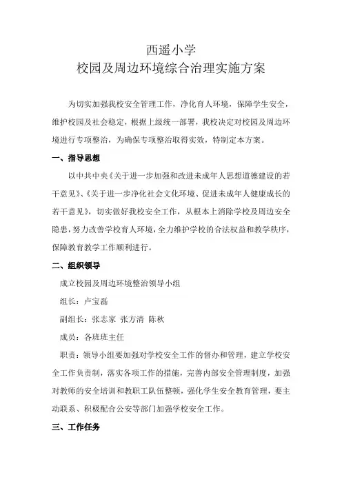 校园及周边环境专项整治实施方案