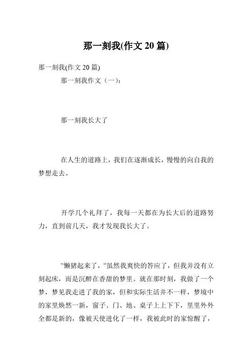 那一刻我(作文20篇)