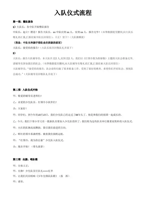 入队仪式流程