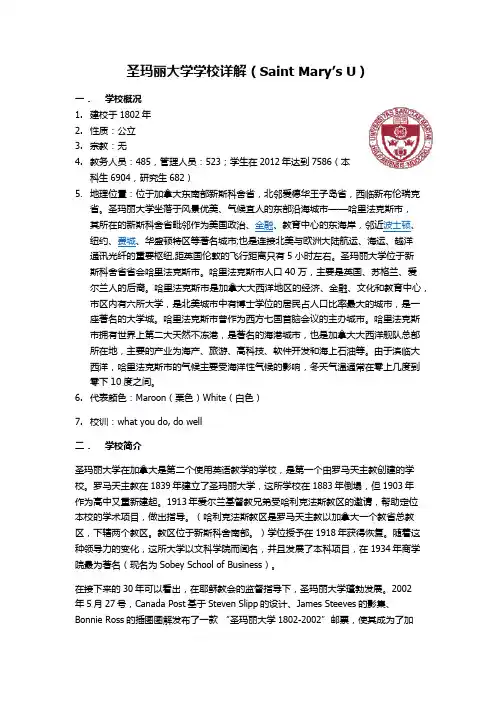 圣玛丽大学学校详解(Saint Mary's U)