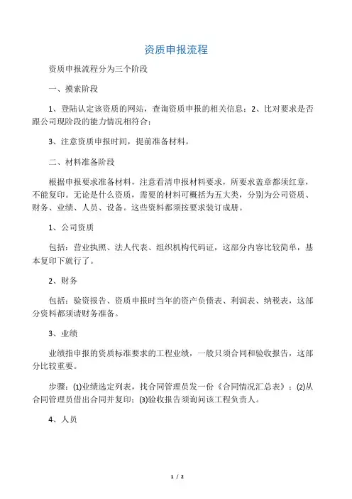 资质申报流程