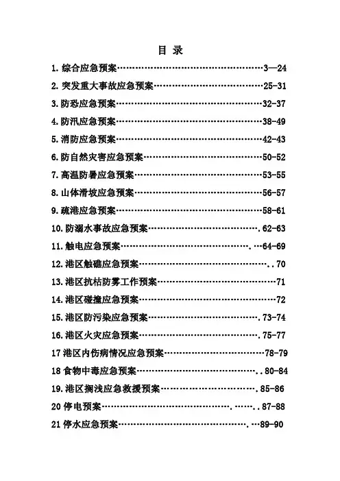 码头的应急预案