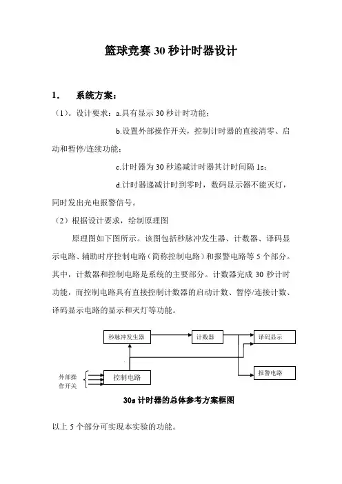 篮球竞赛30秒计时器设计