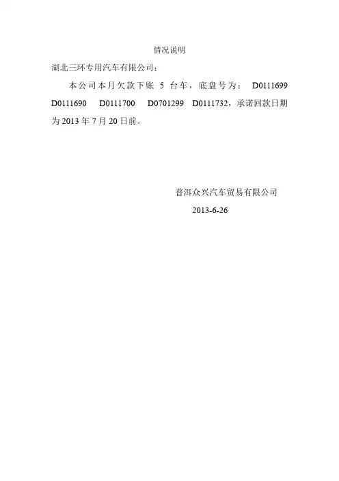 欠款情况说明