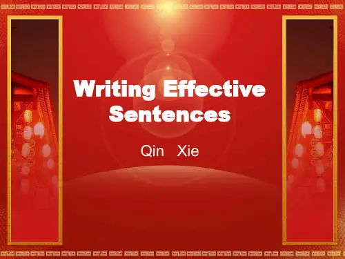 Writing Effective Sentences
