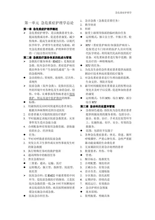 急危重症护理学