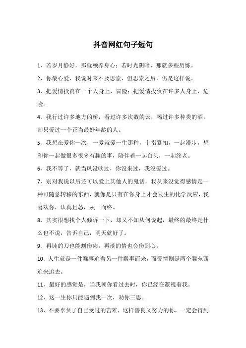 抖音网红句子短句