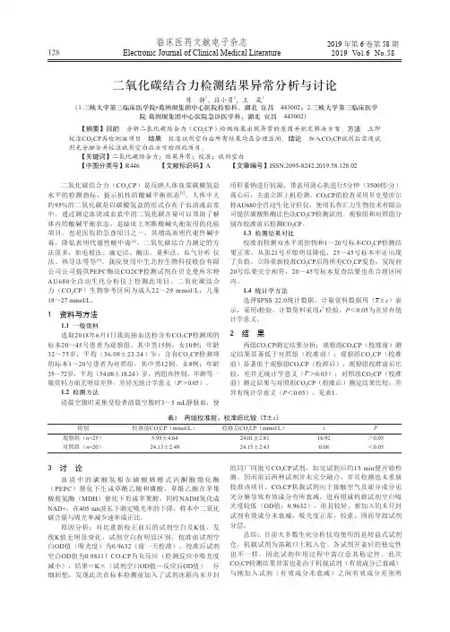 二氧化碳结合力检测结果异常分析与讨论