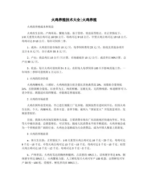 火鸡养殖技术大全火鸡养殖