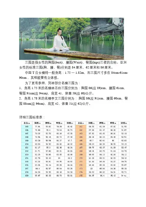 三围标准