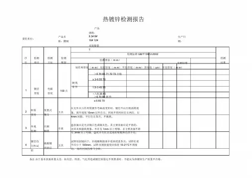 钢材热镀锌检测报告材质单.doc