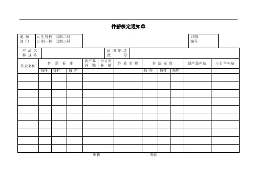 件薪核定通知单