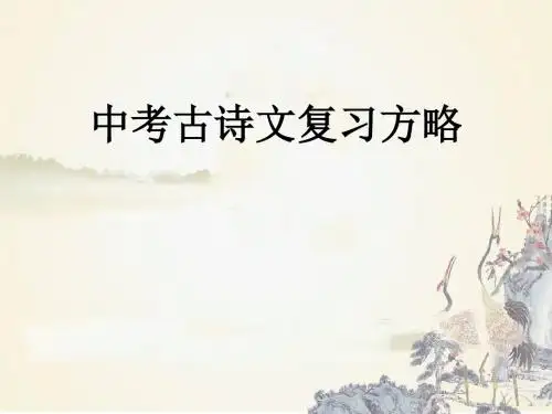 中考古诗文复习策略