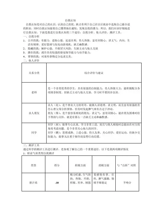 自我认知