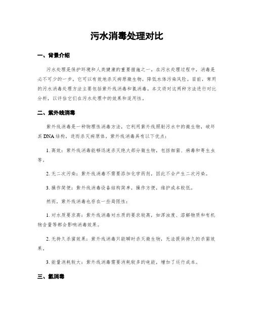 污水消毒处理对比
