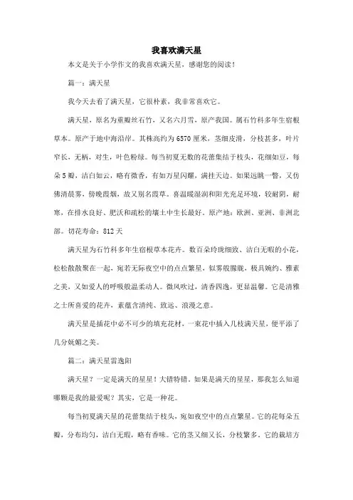 我喜欢满天星_小学作文