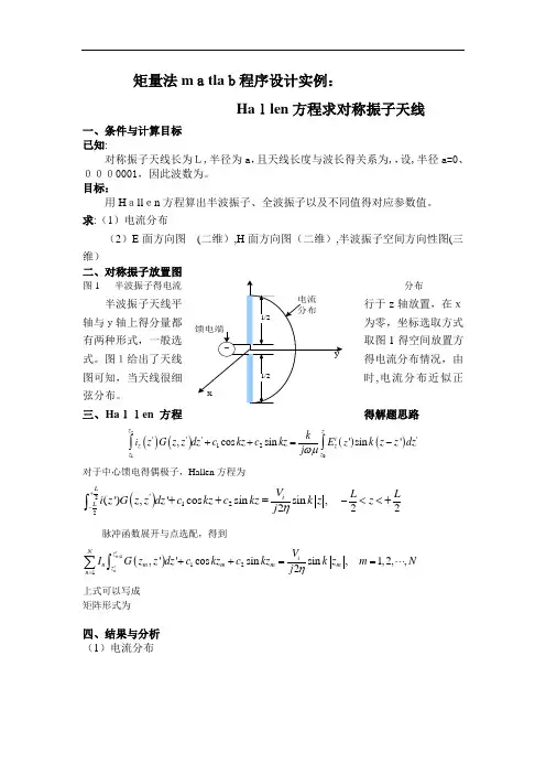 矩量法matlab程序设计实例