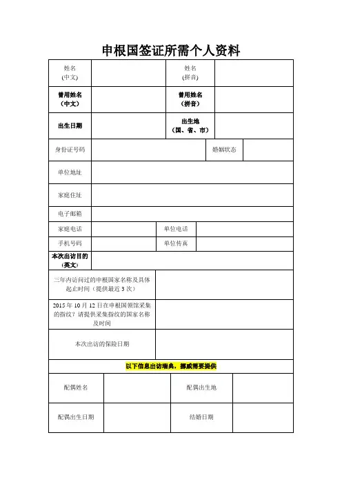 申根国个人资料