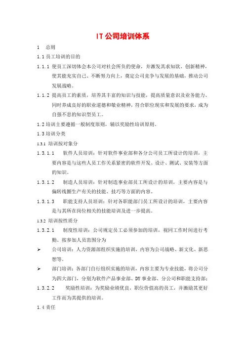 it公司的培训体系