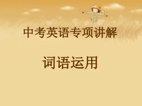 中考英语专项讲解词语运用