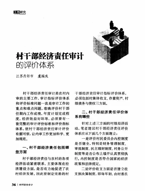 村干部经济责任审计的评价体系