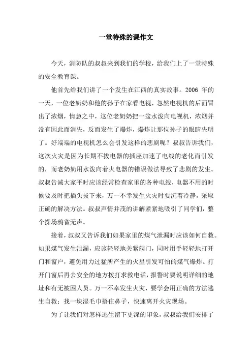一堂特殊的课作文