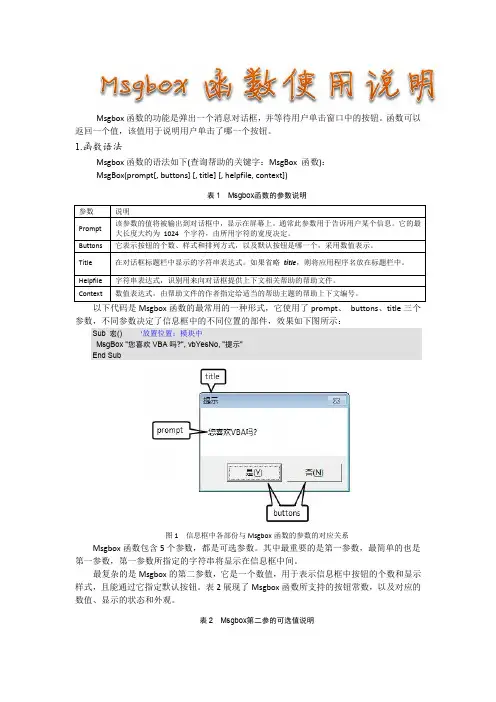 Msgbox函数用法说明