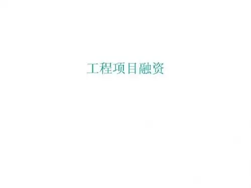 工程项目融资-PPT课件
