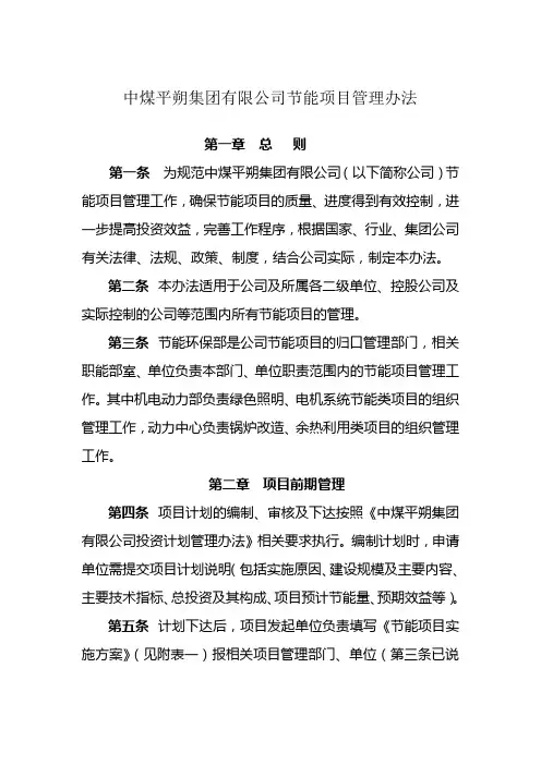 (完整版)节能项目管理办法