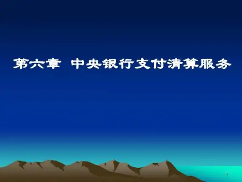 第六章中央银行支付清算服务讲述案例