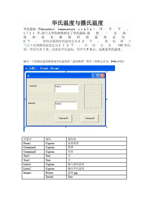 华氏温度与摄氏温度