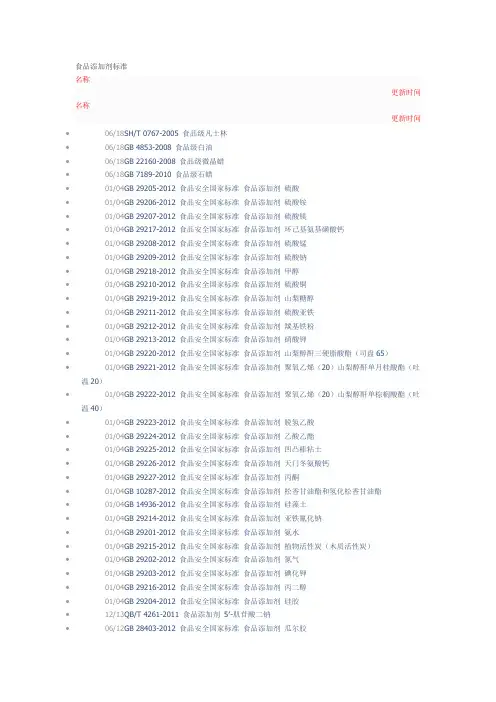 食品添加剂标准