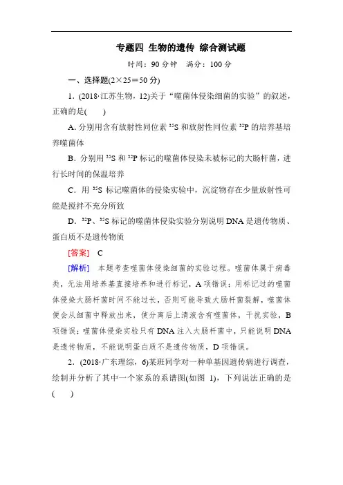 高考生物试题-2018高考生物第二轮复习精练考试试卷(24) 最新