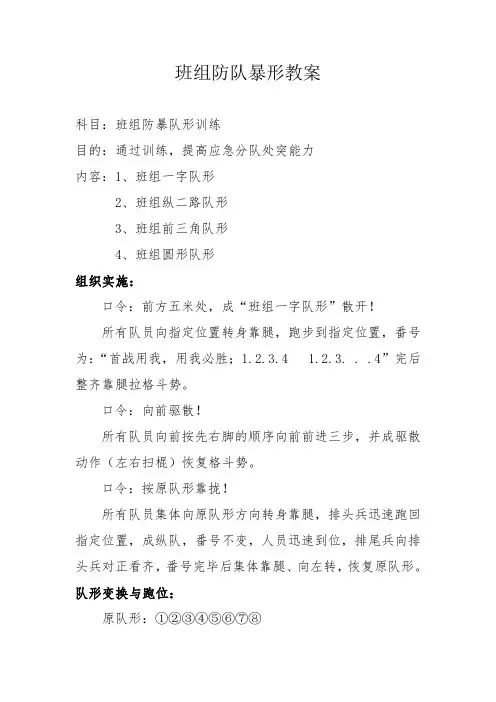 班组防队暴形教案