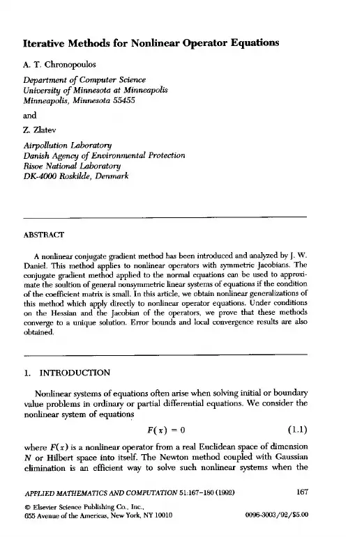 Iterative methods for nonlinear operator equations