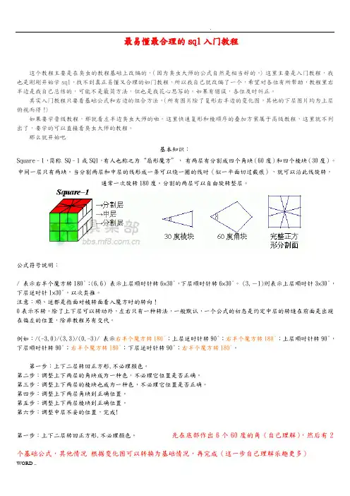 最易懂最合理的sq1还原法 2