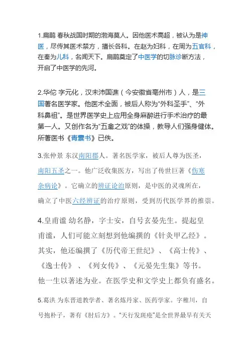 十大名医简介