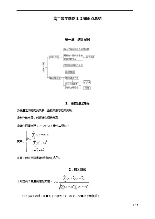 高二数学选修1-2知识点