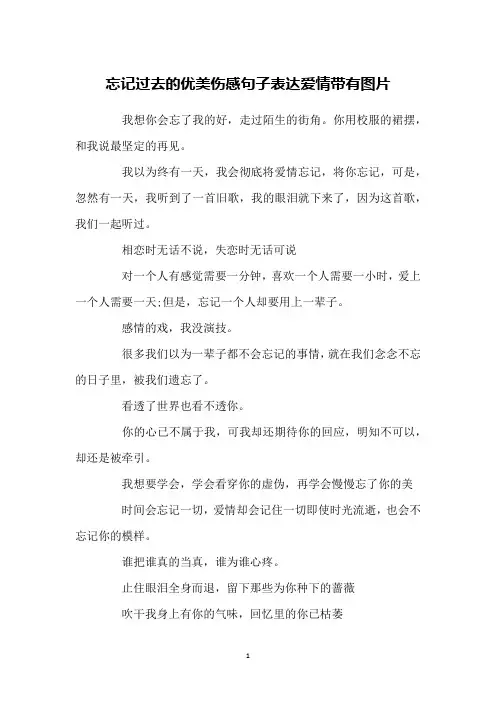 忘记过去的优美伤感句子表达爱情带有图片