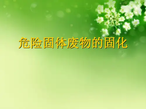 危险固体废物的固化优秀课件