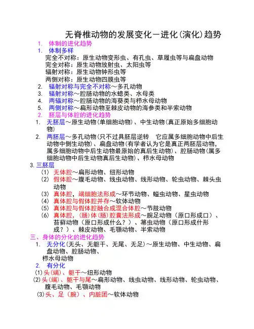 第十一章无脊椎动物的发展变化—进化趋势