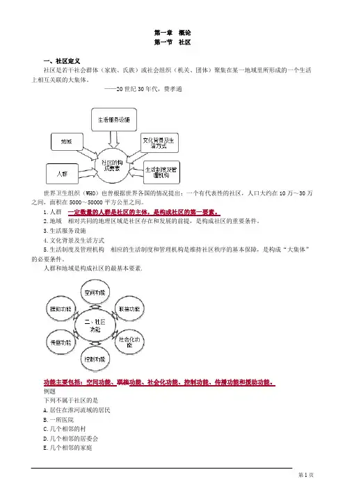 主管护师 社区护理学 第一章 概论